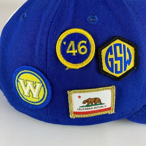 Golden State Warriors NBA Blue New Era 9Fifty Snapback Hat - Picture 4 of 8
